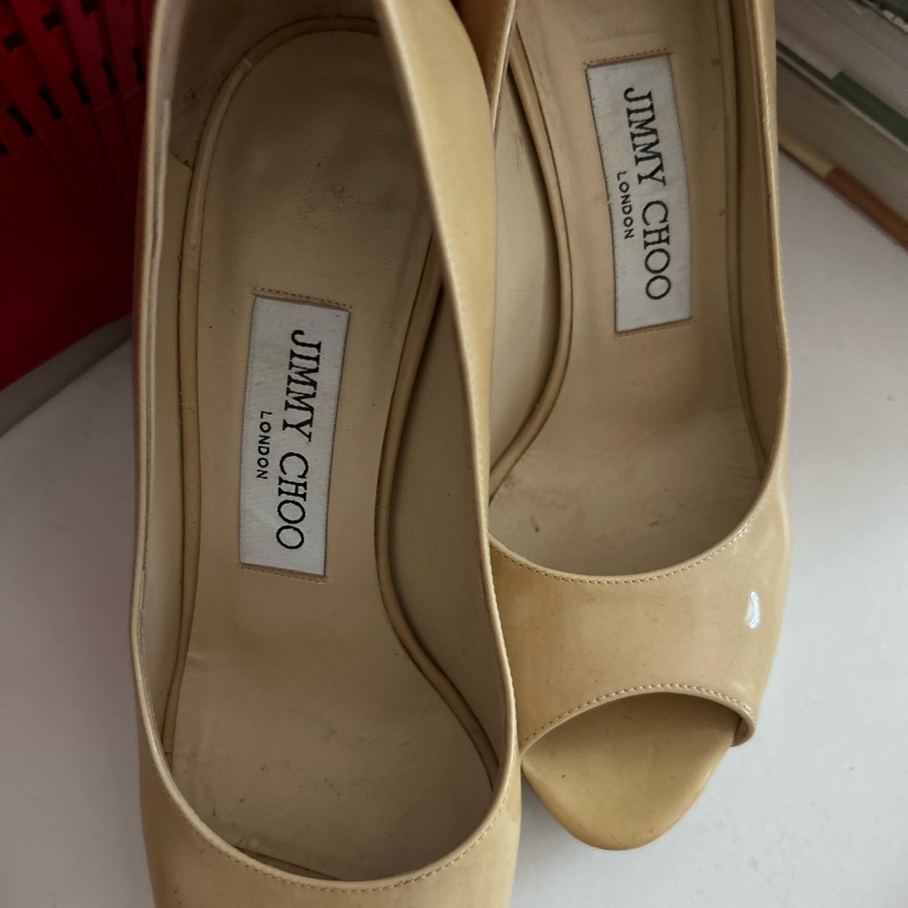 Jimmy Choo Women's Cream Peep Toe Shoes
